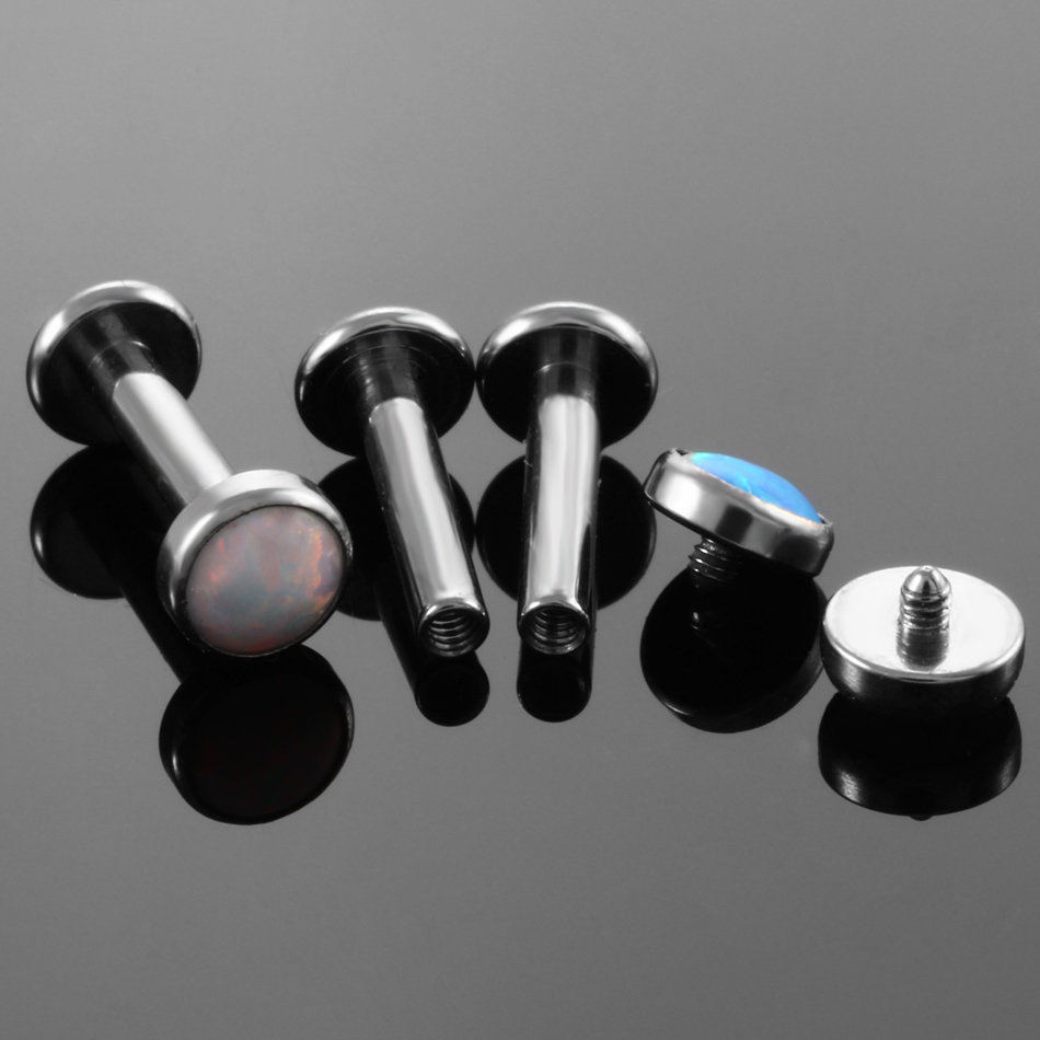 1PC Titanium Opal Labret Lip R - Body Jewelry Internally Threaded recensione e prezzo
