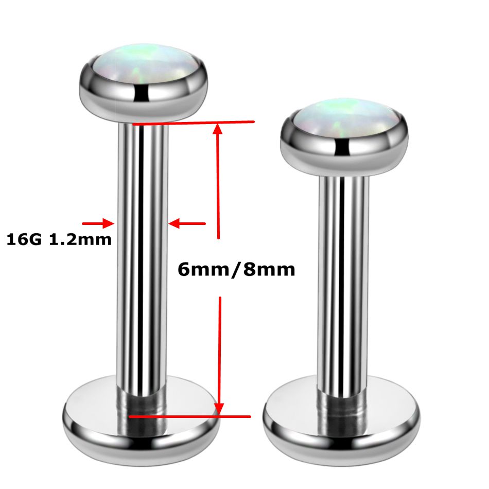 1PC Titanium Opal Labret Lip R - Body Jewelry Internally Threaded recensione e prezzo