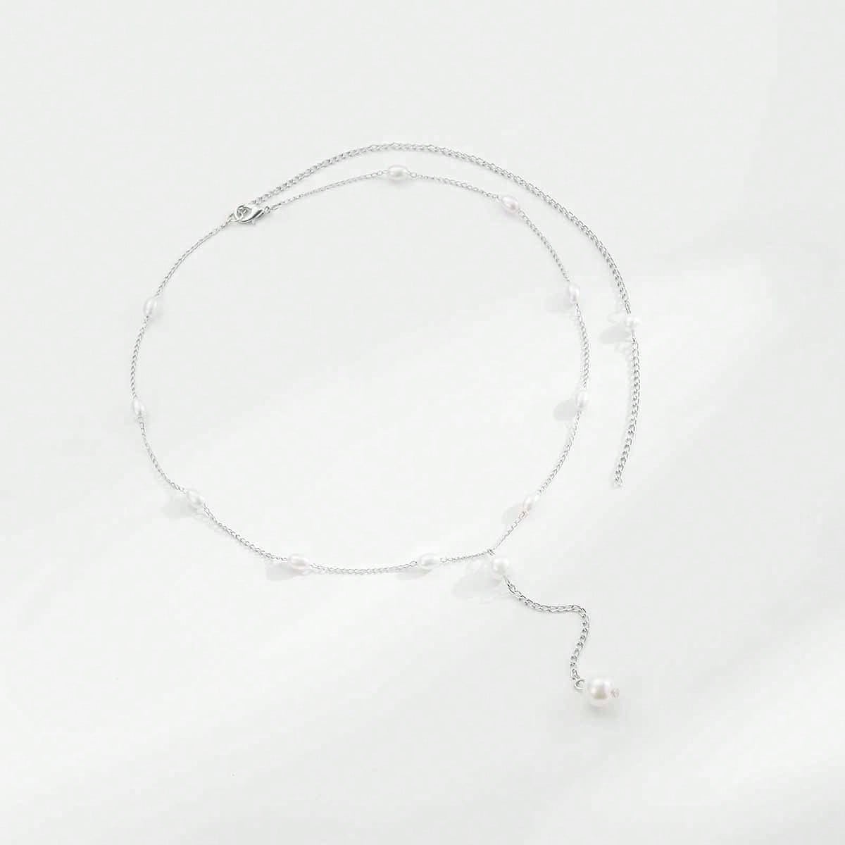 Women Pearl Backdrop Necklace  - Body Jewelry Back recensione e prezzo