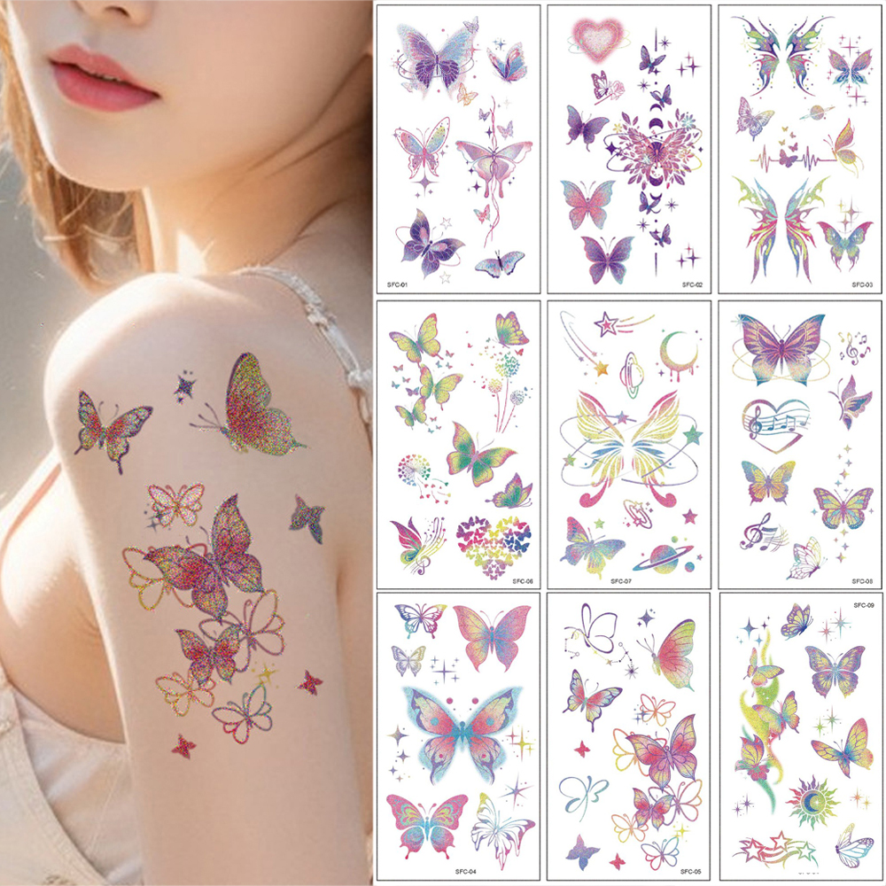 10 Sheets Glitter Powder Butte - Body Jewelry Glue recensione e prezzo